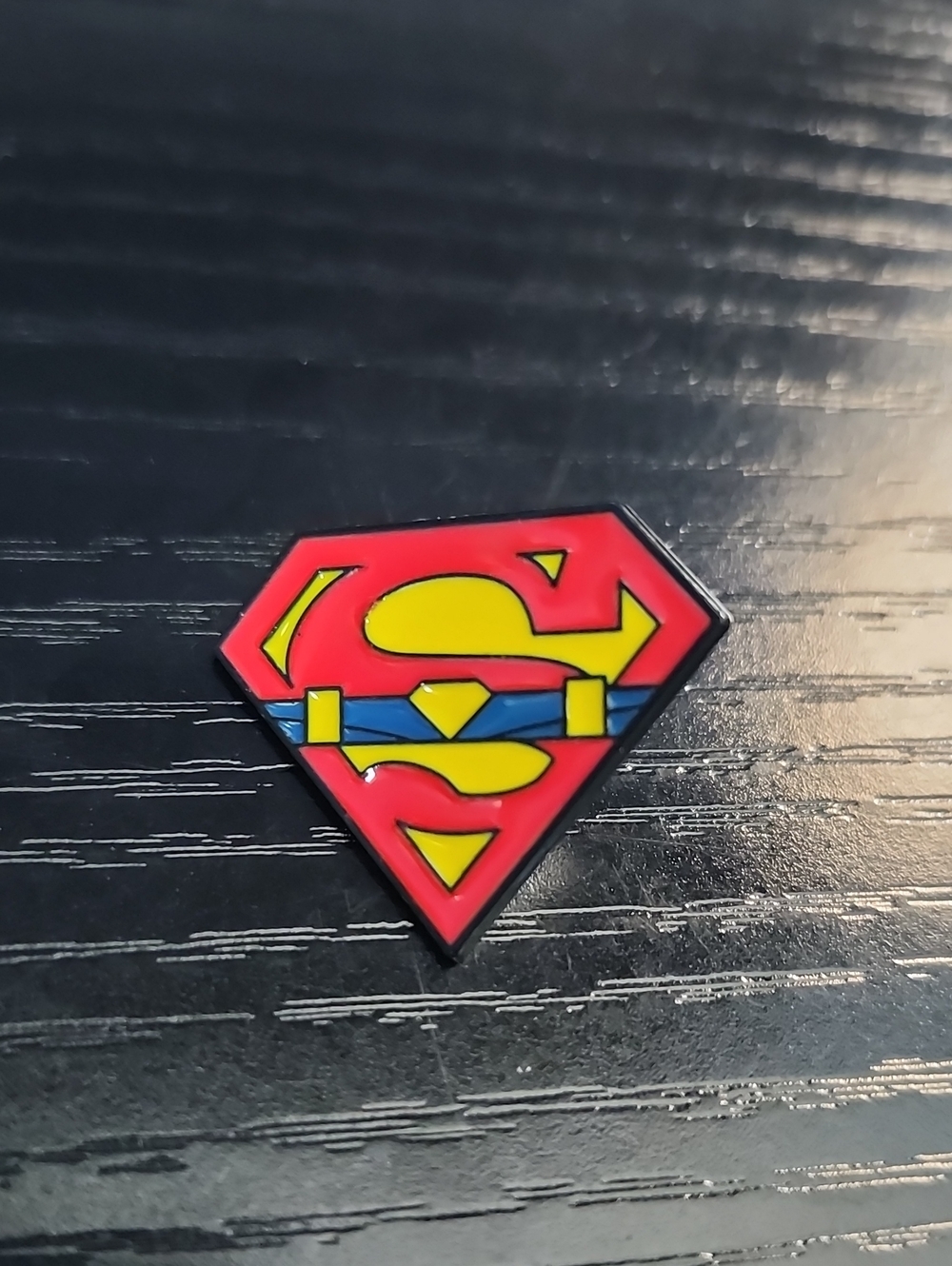 DC Superman Inspired Shield Enamel Pin - Red, Yellow, Blue